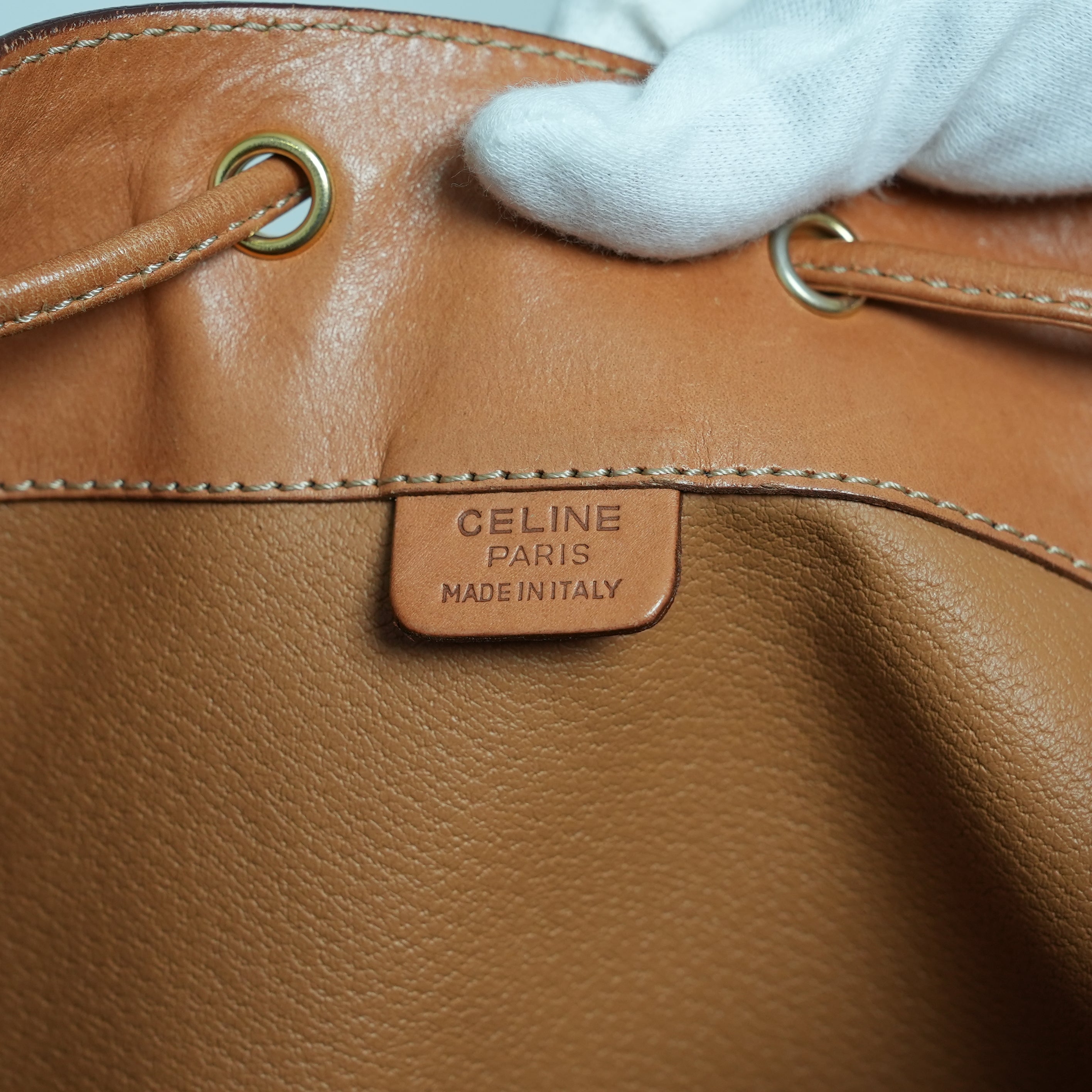 CELINE 巾着ショルダーバッグ マカダム