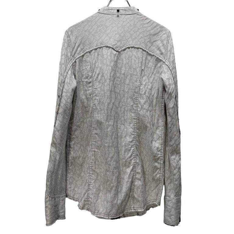 L.G.B. デタッチャブルカラーマルチボタンカットオフレオパードウエスタンシャツ ブラウス トップス 総柄 チェック ルグランブルー メンズ