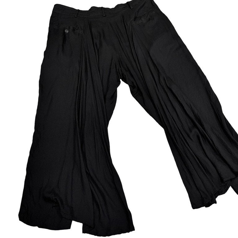 S'YTE Yohji Yamamoto テンセルビエラバックフレアシームカラスパンツ 名作 Archive ドローストリング イージー ボトムス サイト ヨウジヤマモト Pour Homme プールオム メンズ レディース ユニセックス
