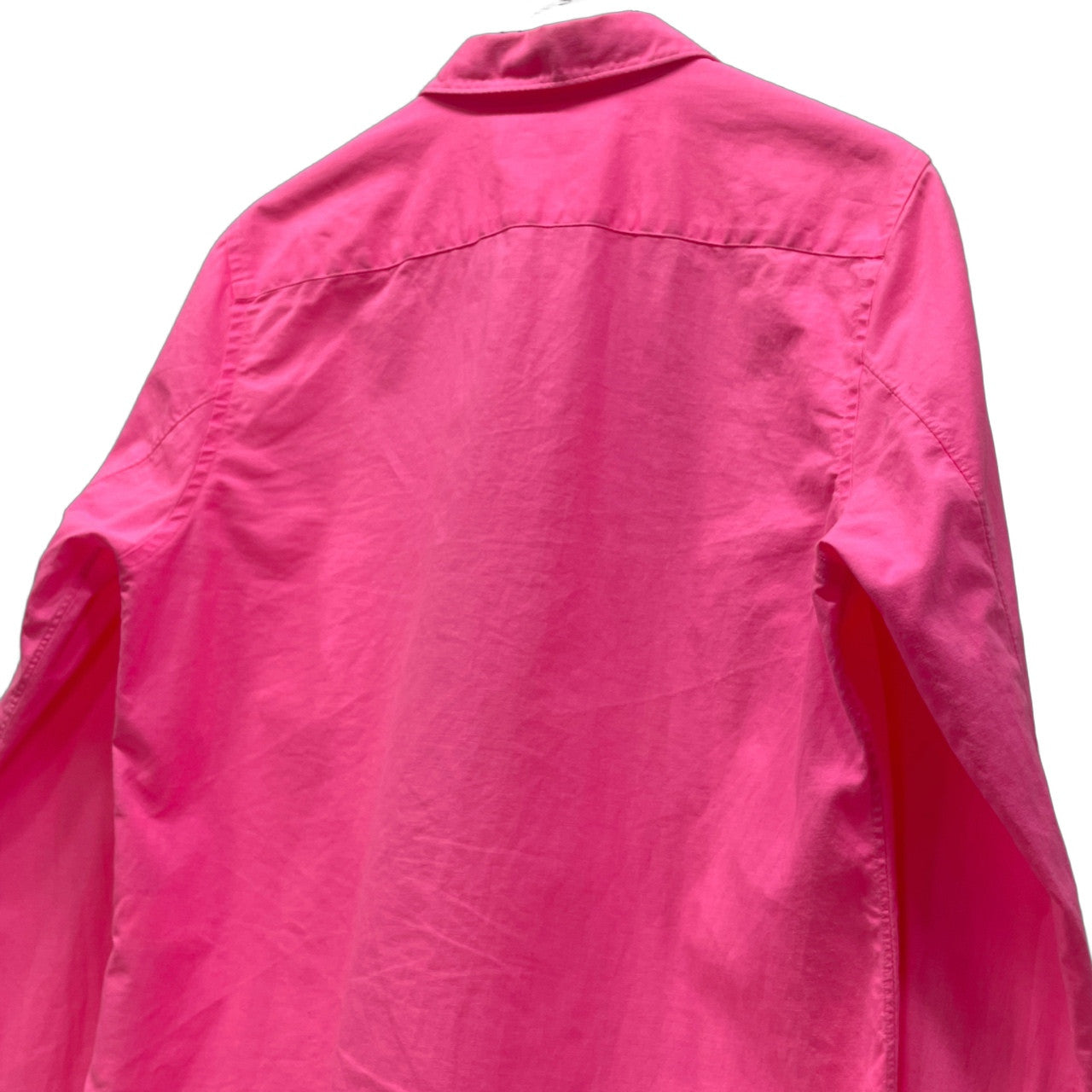 COMME des GARCONS HOMME PLUS 02SS 蛍光ピンクレギュラーカラージップアップコットンシャツ Archive トラッドの破壊 Destruction of the trad 蛍光期 ブラウス トップス コムデギャルソンオムプリュス メンズ