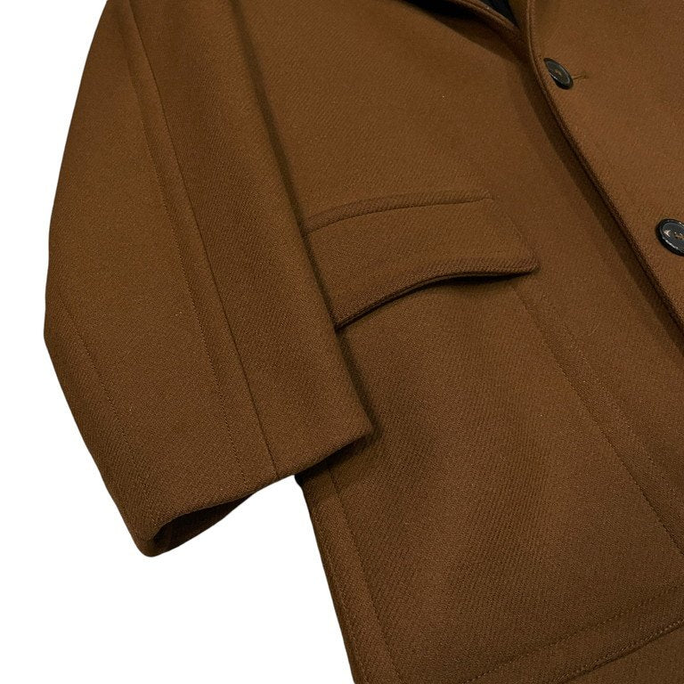 AMI Alexandre Mattiussi 17AW ウール2Bロングコート チェスター ジャケット ブルゾン アウター H17M300.218 282 TABAC アミアレクサンドルマテュッシ メンズ