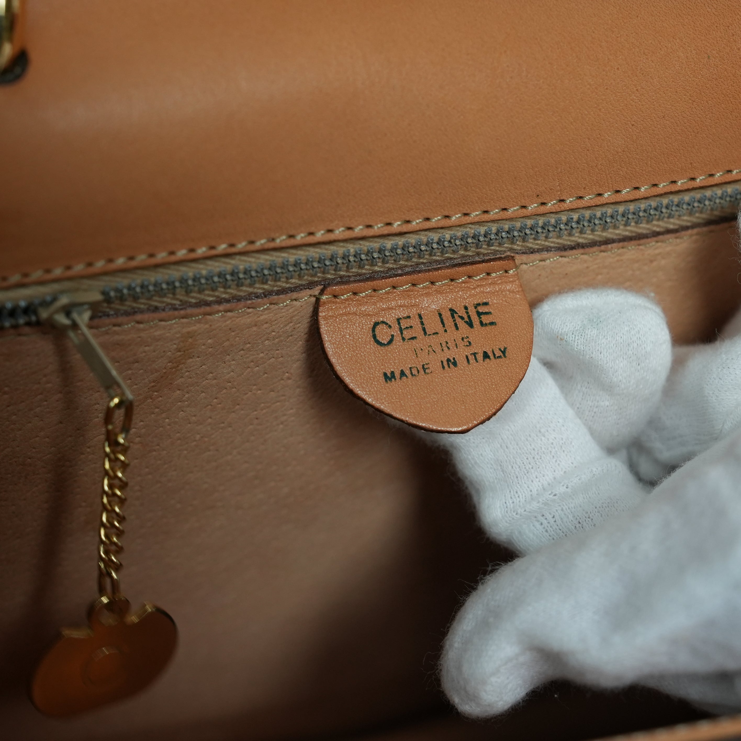 CELINE ダブルフラップ ハンドバッグ マカダム