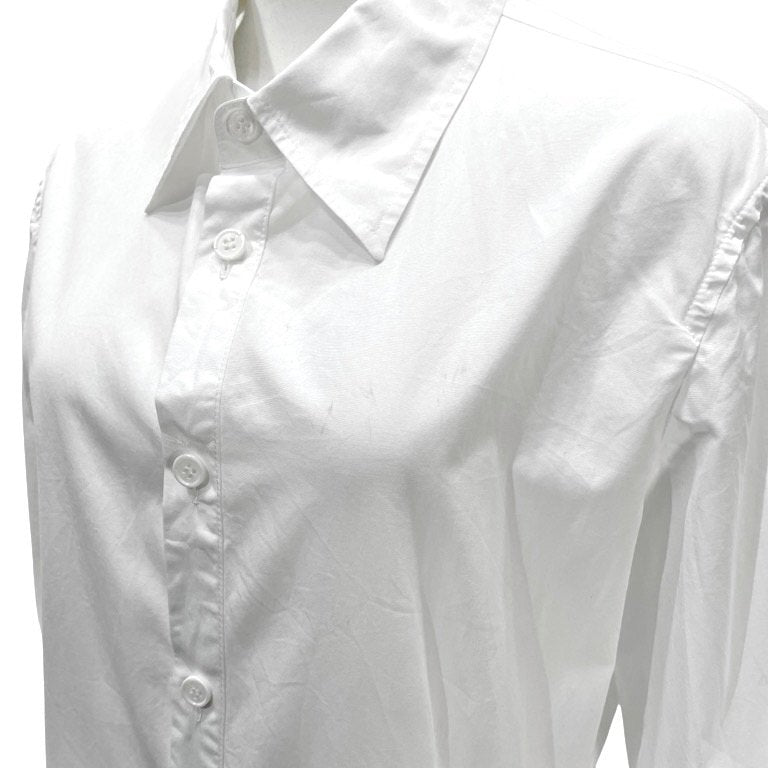 Yohji Yamamoto +NOIR 18SS コットンブロードフラシドレープロングシャツ ブラウス トップス Femme ヨウジヤマモト プリュスノアール ファム レディース