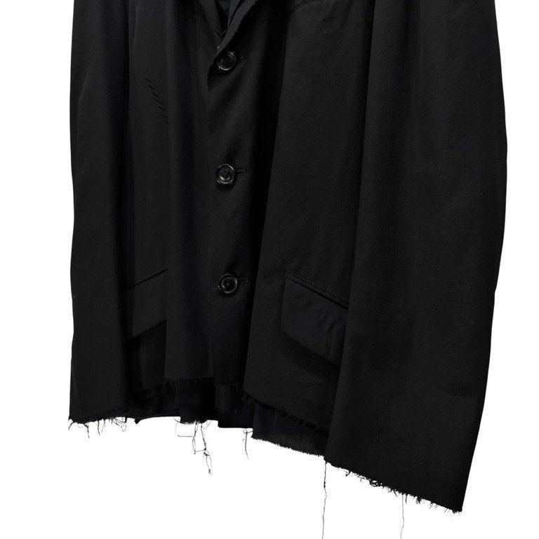 Yohji Yamamoto Pour Homme 15AW ウールギャバジン3重レイヤード裁ち切りテーラードジャケット Archive HY-J22-803 三重 カットオフ リバーシブル 刺繍 ブレザー コート アウター ヨウジヤマモトプールオム メンズ