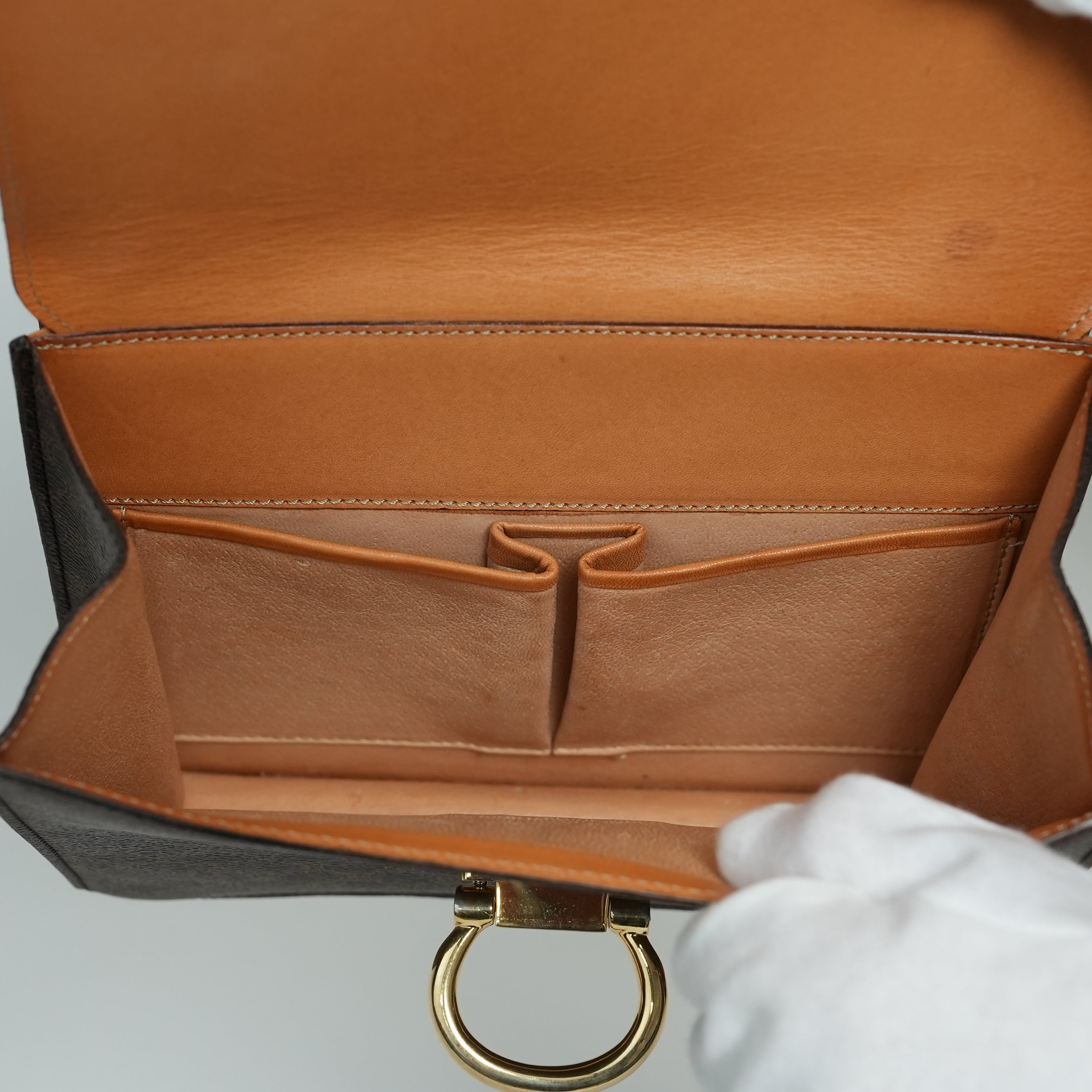 CELINE ダブルフラップ ハンドバッグ マカダム