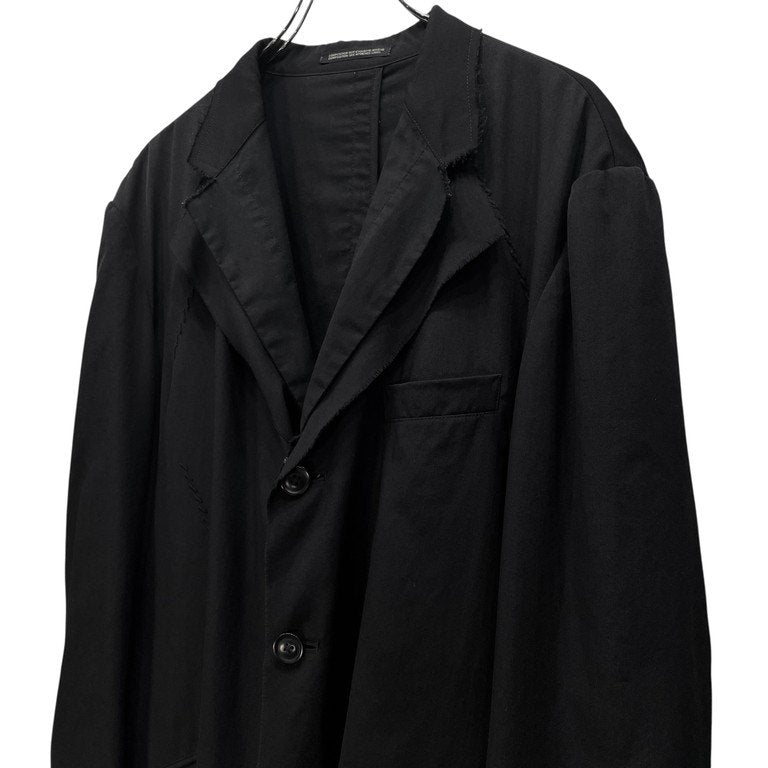 Yohji Yamamoto Pour Homme 15AW ウールギャバジン3重レイヤード裁ち切りテーラードジャケット Archive HY-J22-803 三重 カットオフ リバーシブル 刺繍 ブレザー コート アウター ヨウジヤマモトプールオム メンズ