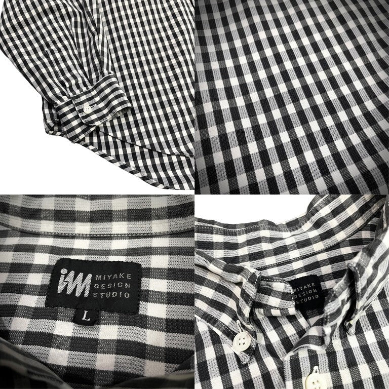 im MIYAKE DESIGN STUDIO 80s ボックスシルエットBDチェックシャツ トップス イッセイミヤケ ミヤケデザインスタジオ