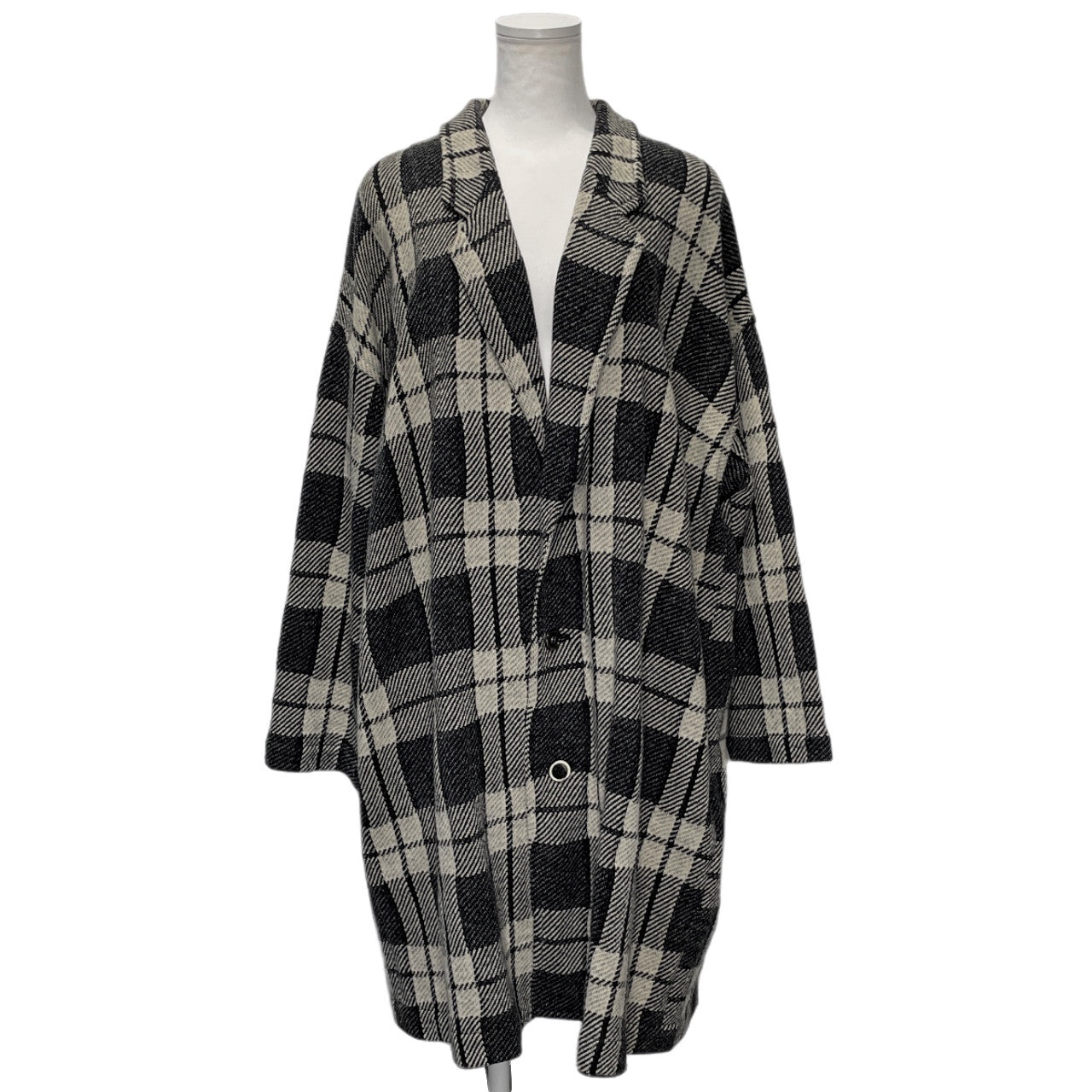 tricot COMME des GARCONS ウールチェックロングコート Archive 80s 初期 本人期 ジャケット ブルゾン アウター トリコ コムデギャルソン レディース