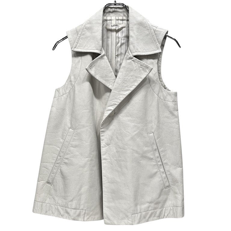 LIMI feu カウレザーベスト ノースリーブジャケット ライダース ブルゾン コート アウター Yohji Yamamoto リミフゥ ヨウジヤマモト レディース