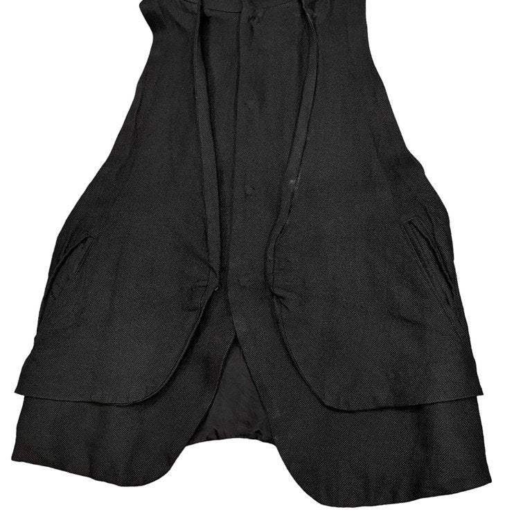 nude:masahiko maruyama リネンコットンレイヤードフーデッドロングベスト ノースリーブ ジャケット コート アウター