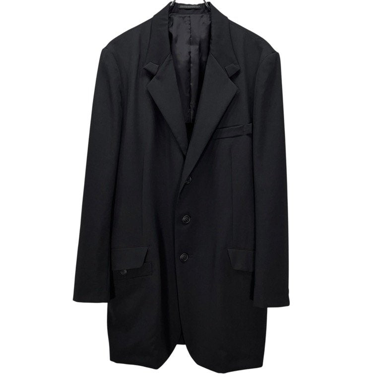 Y's for men 25SS WOOL GABARDINE TURN BACK COLLAR JACKET ウールギャバジンデザインカラー3Bテーラードジャケット ブレザー ブルゾン アウター 定価115,500円 Yohji Yamamoto Pour Homme ヨウジヤマモト ワイズフォーメン メンズ