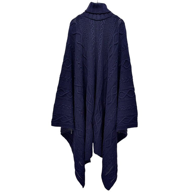 RISMAT by Y's 20AW WOOL ALAN KNITTING HIGHT NECK ZIP OPEN CAPE ウールアランニットハイネックジップポンチョ ケーブル セーター カーディガン ケープ ジャケット コート LOOK10,17 Yohji Yamamoto ヨウジヤマモト ワイズ レディース
