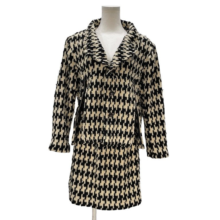 COMME des GARCONS 91AW ジップデザイン千鳥格子柄ウールツイードセットアップ ジャケット スカート スーツ Archive 90s Chic Punk シックパンク アウター ボトムス パンツ コムデギャルソン レディース