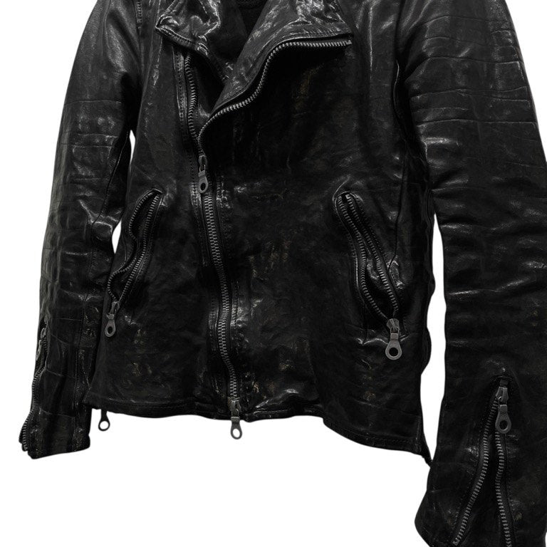 ISAMU KATAYAMA BACKLASH ITALY SHOULDER “GARMENT-DYED” DOUBLE RIDERS インタリアンショルダーガーメントダイレザーダブルライダースジャケット ブルゾン コート アウター 定価275,000円 イサムカタヤマ バックラッシュ メンズ