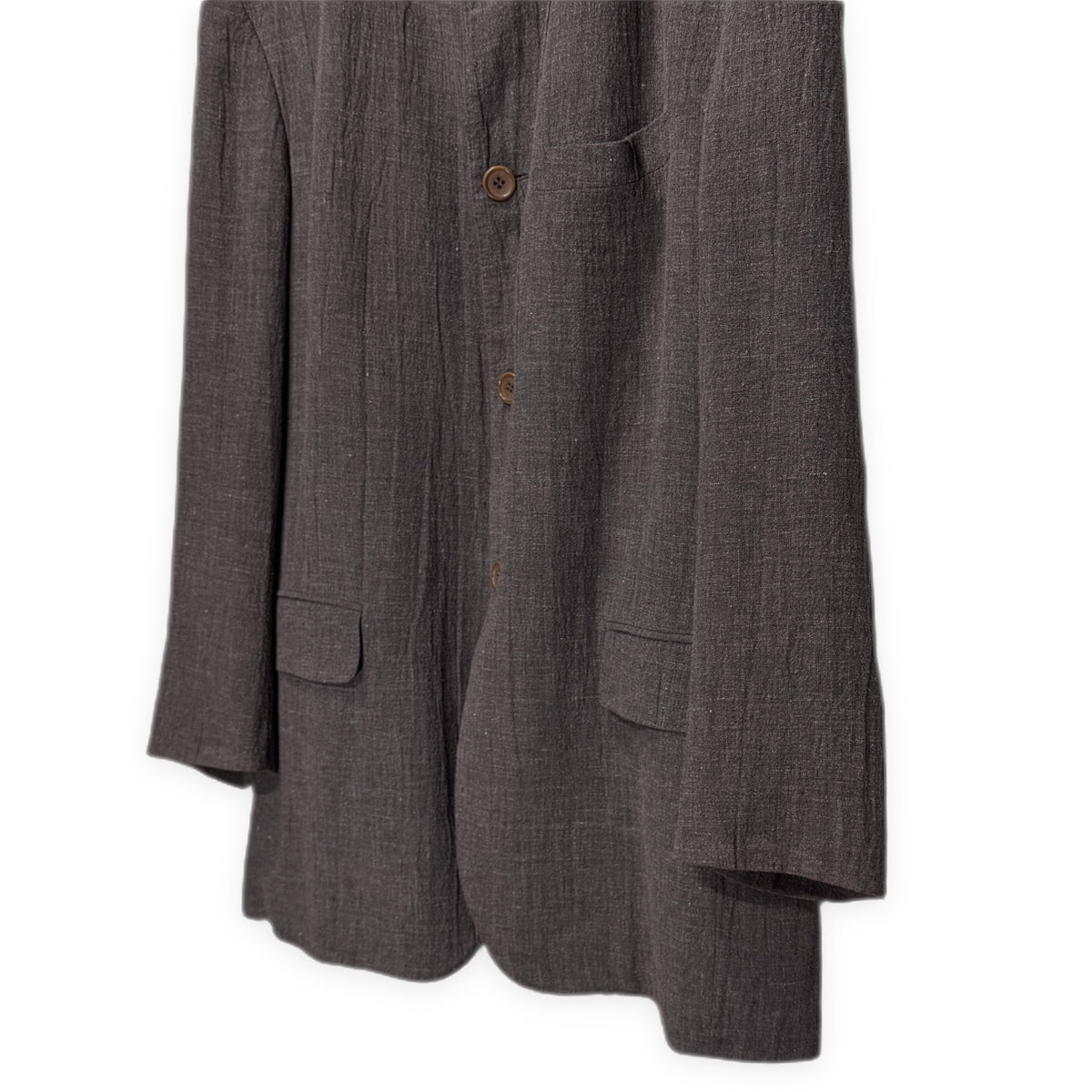 ISSEY MIYAKE MEN 02SS リネンウールマオカラー4Bテーラードジャケット ブルゾン コート アウター Archive イッセイミヤケ メンズ