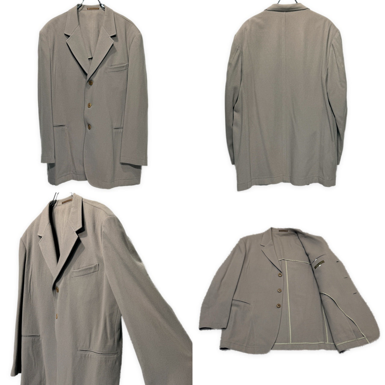 Y's for men ウールセットアップスーツ 3Bテーラードジャケット 2タックワイドテーパードパンツ スラックス トラウザーズ Archive 90s Yohji Yamamoto Pour Homme ヨウジヤマモトプールオム ワイズフォーメン メンズ