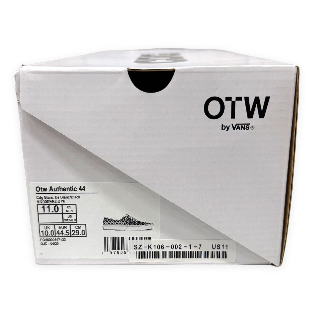 CDG × VANS OTW Authentic オーセンティック 総柄ロゴプリントローカットスニーカー シューズ 未使用 29cm COMME des GARCONS コムデギャルソン ヴァンズ メンズ