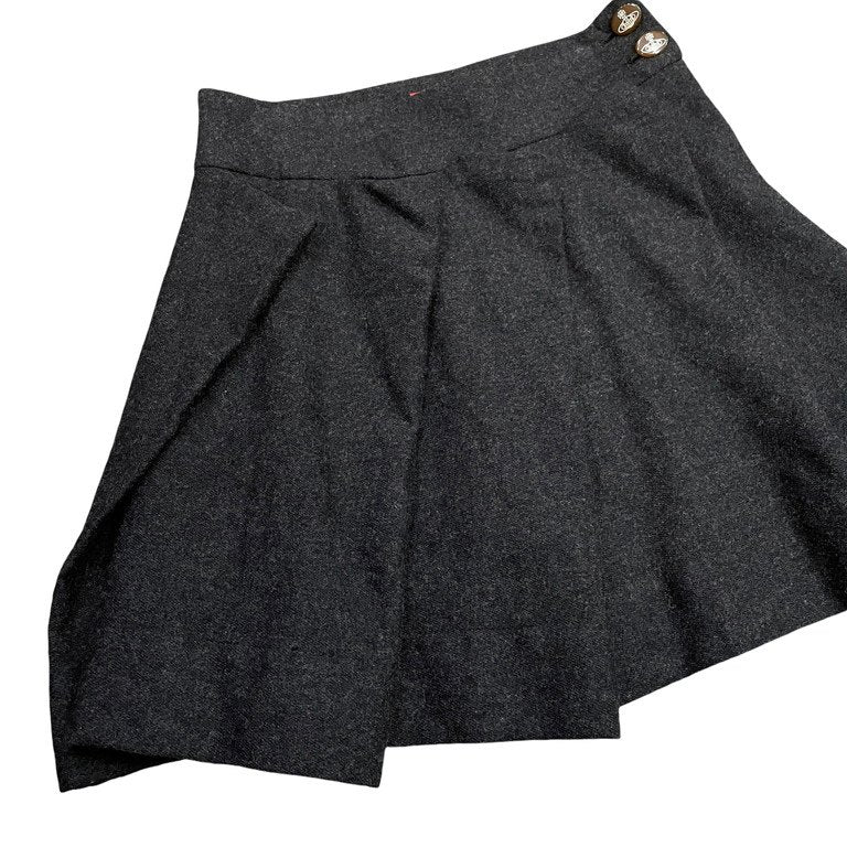 Vivienne Westwood RED LABEL ウールフランネル変形タックミニスカート Archive 90s 00s オリゾンティ パンツ ボトムス ヴィヴィアンウエストウッド レッドレーベル レディース