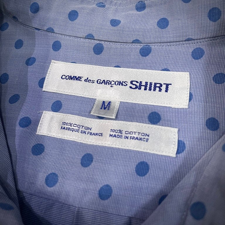 COMME des GARCONS SHIRT ポルカドットプリントレギュラーカラーオーバーサイズコットンシャツ 総柄 水玉 ブラウス Archive 90s コムデギャルソン メンズ
