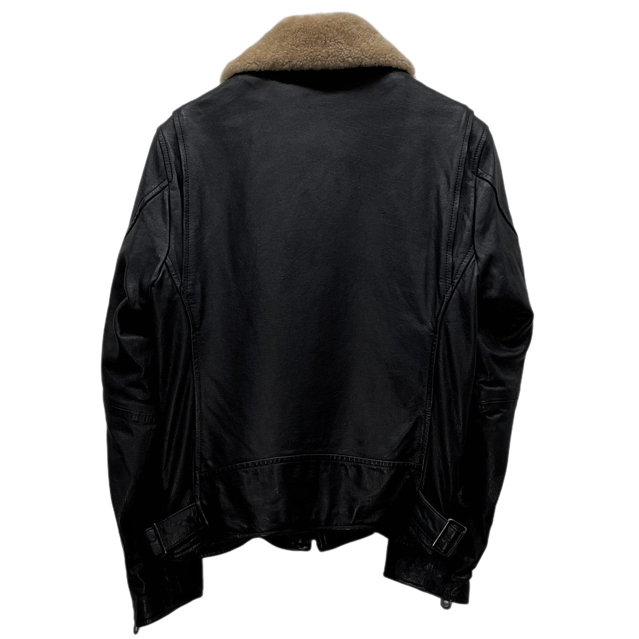 Yohji Yamamoto Pour Homme 10AW 襟ボアホースレザージャケット ライダース ririジップ ファー ブルゾン コート アウター Archive THE MEN 4.1 2010 TOKYO ヨウジヤマモトプールオム メンズ