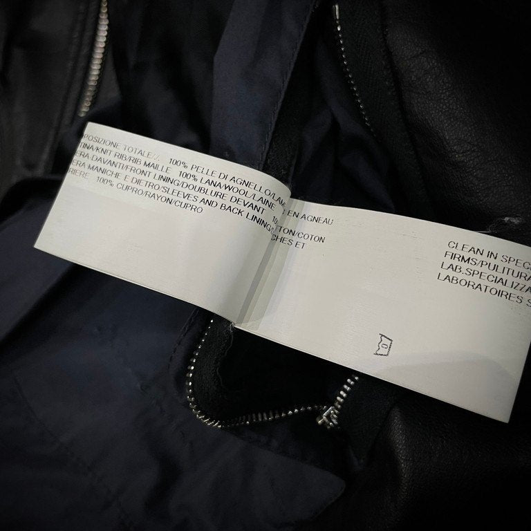 Rick Owens 14SS ラムレザーノーカラーシングルライダースジャケット Archive VICIOUS ブルゾン コート アウター 袖リブ RU14S1761-LGI リックオウエンス メンズ