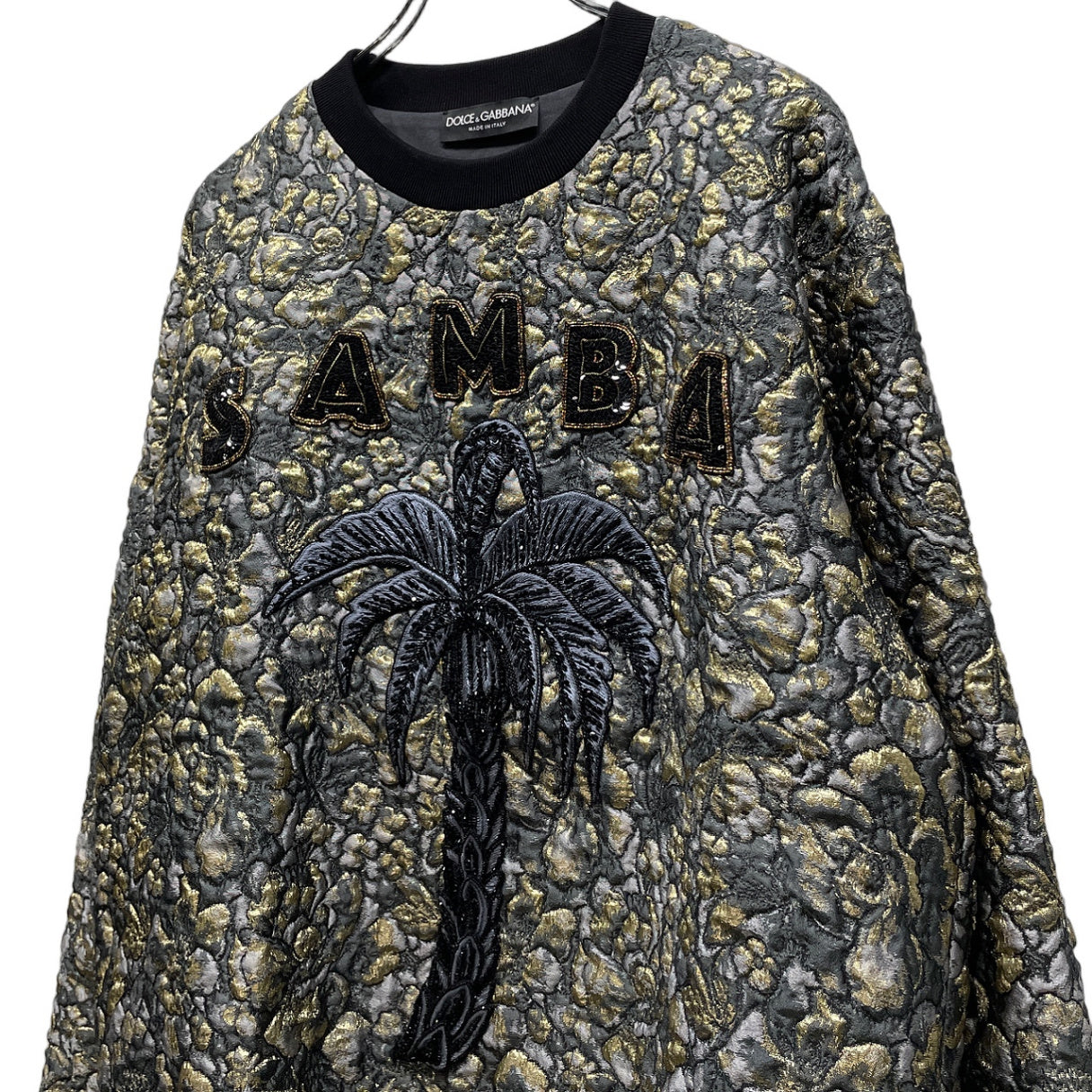 DOLCE&GABBANA SAMBA スパンコール装飾立体ジャカードスウェットシャツ トップス トレーナー D&G ドルチェアンドガッバーナ メンズ