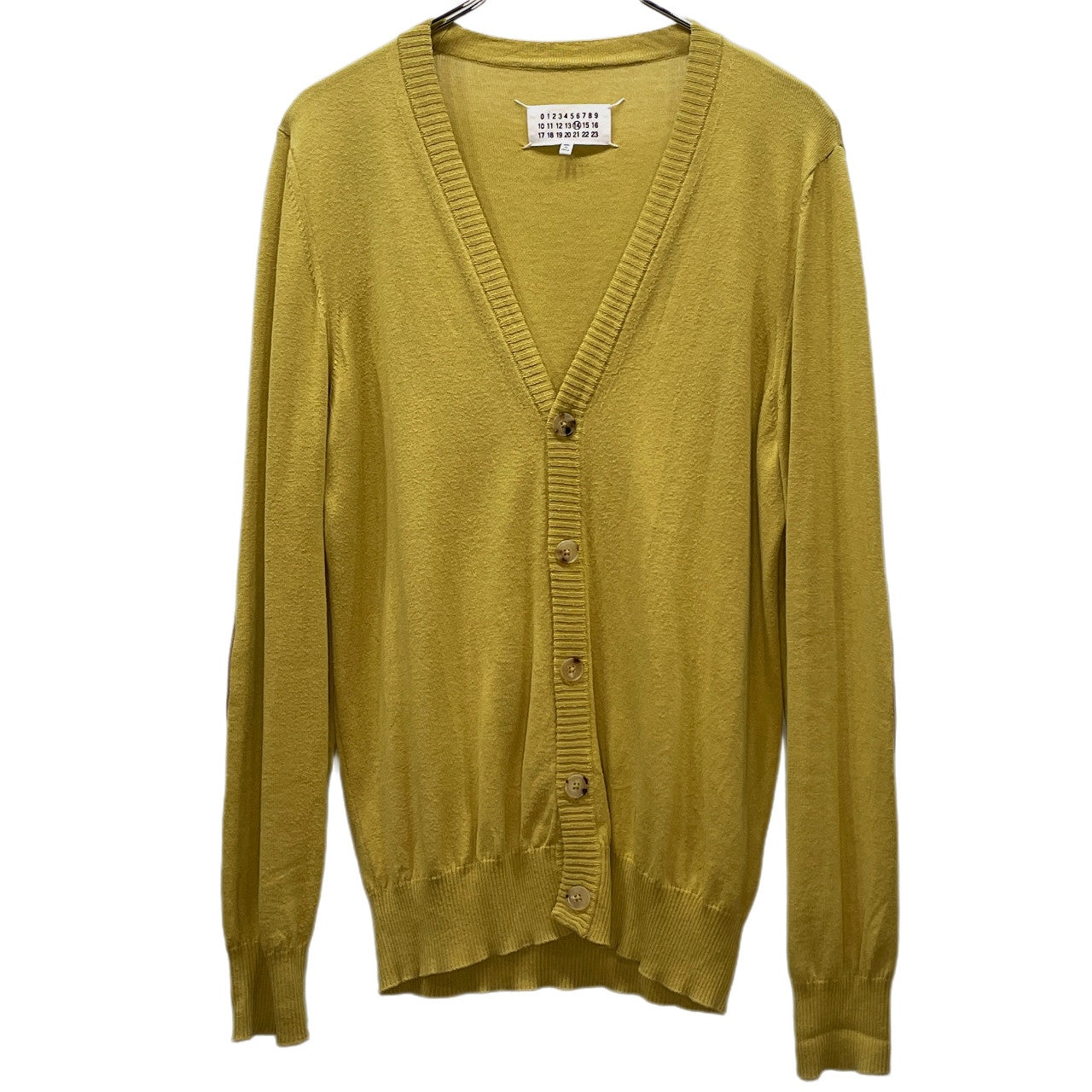 Maison Margiela 14 16SS カウレザーエルボーパッチコットンウールニットカーディガン セーター トップス メゾンマルジェラ メンズ