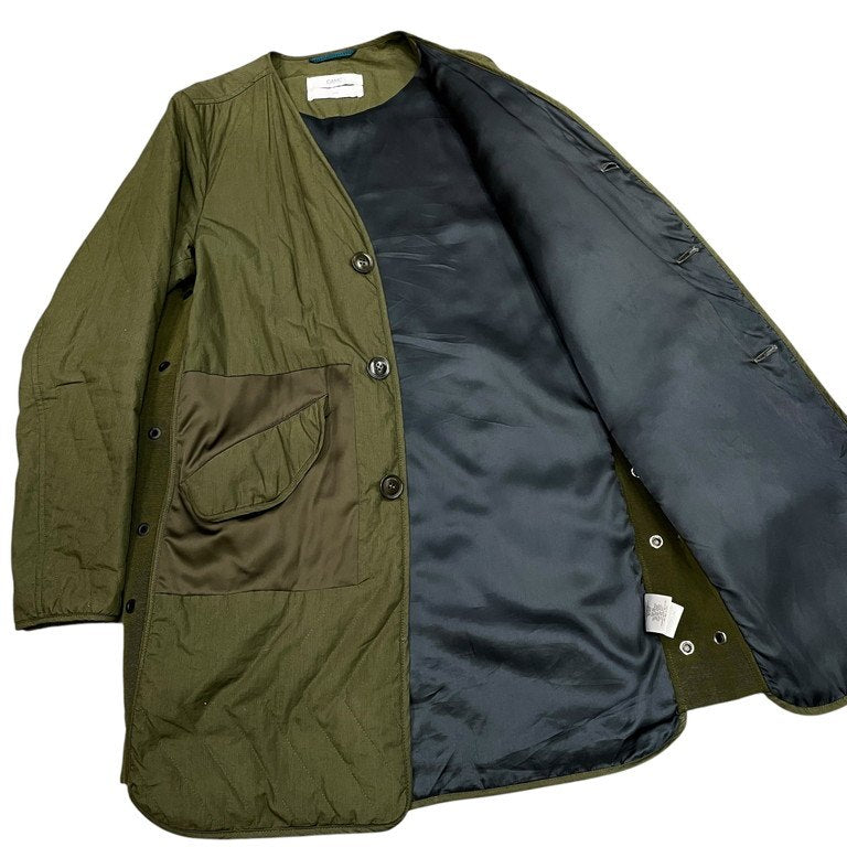 OAMC Quilted Insert Coat キルティングパッチワーク中綿ノーカラーロングコート ジャケット ブルゾン アウター 定価127,380円 Original Artifacts Made Current オーエーエムシー メンズ