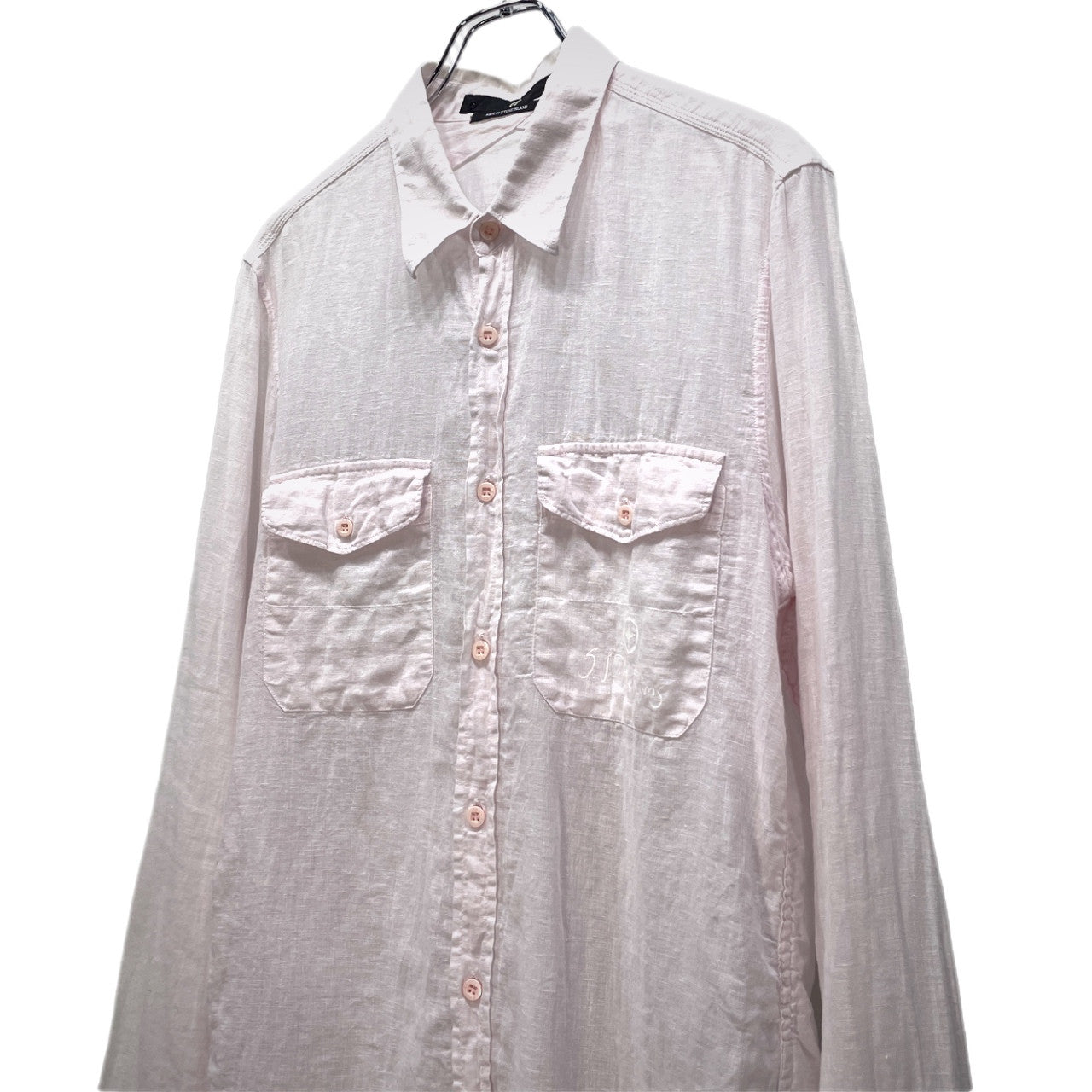 STONE ISLAND DENIMS リネンコットンガーゼダブルポケットシャツ ブラウス トップス Archive 00s ストーンアイランド デニムス メンズ