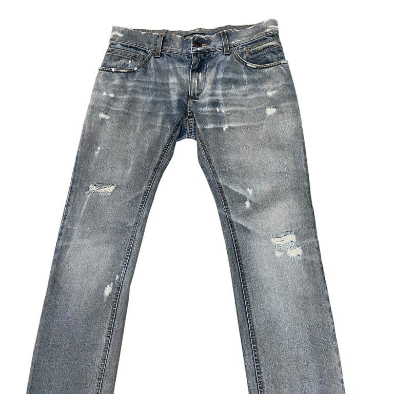 DOLCE&GABBANA バックプレートダメージ加工5ポケットデニムパンツ ジーンズ ボトムス D&G Archive ドルチェアンドガッバーナ メンズ