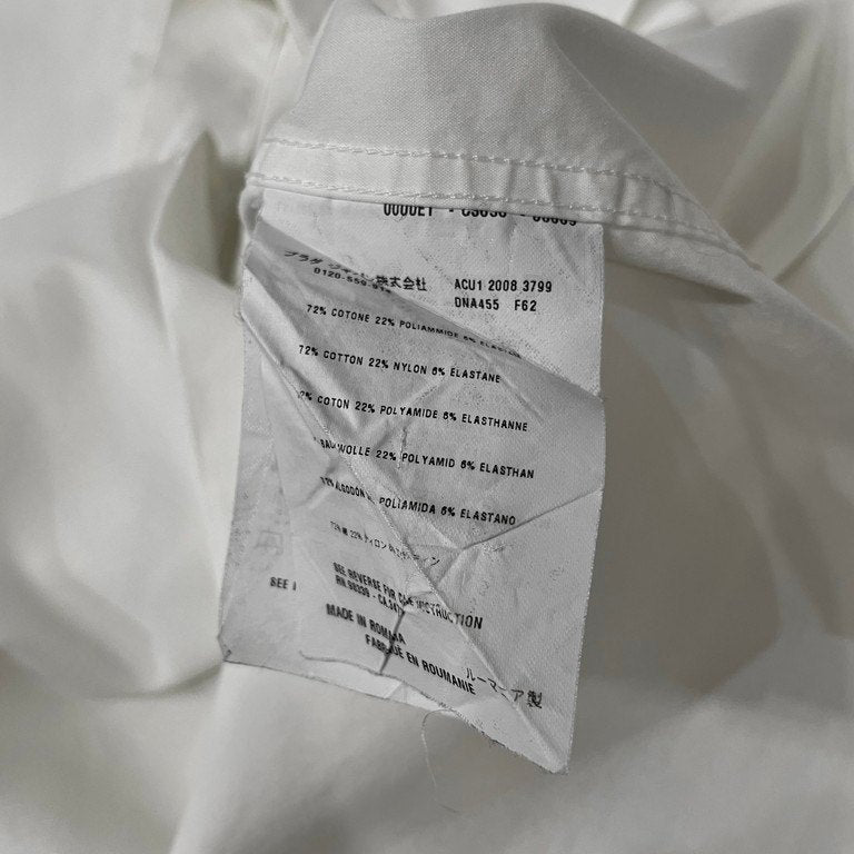 PRADA ストレッチコットンフライフロントプレーンシャツ ブラウス トップス 比翼 プラダ メンズ