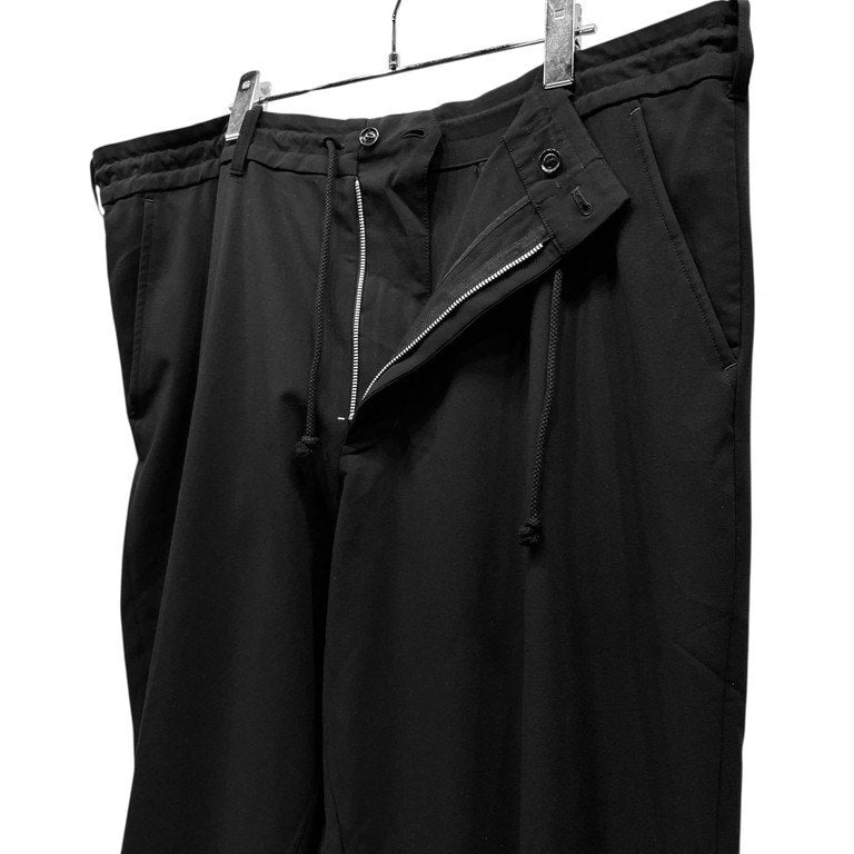 S'YTE Yohji Yamamoto ポリエステルレーヨンギャバジンフレアシームカラスパンツ 名作 Archive ドローストリング イージー ボトムス サイト ヨウジヤマモト Pour Homme プールオム メンズ レディース ユニセックス
