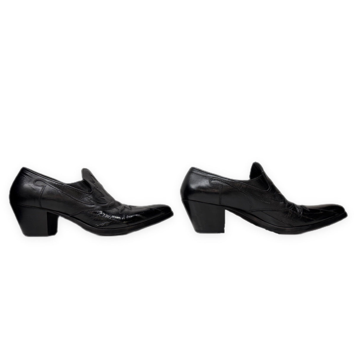 SAINT LAURENT PARIS FINN 60 MOCCASINS レザー刺繍ポインテッドトゥカウボーイヒールブーツ シューズ 靴 クツ ウエスタン 42 サンローランパリ メンズ