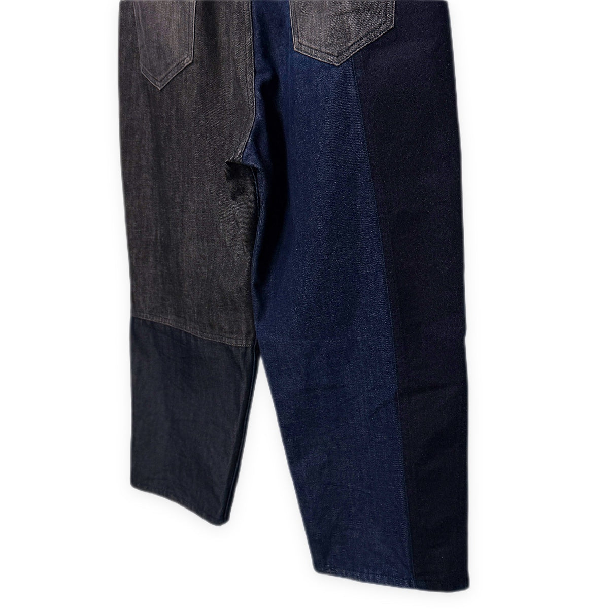 COMME des GARCONS HOMME 21AW デニム切り替えパッチワークワイドテーパードパンツ ジーンズ ボトムス コムデギャルソンオム メンズ