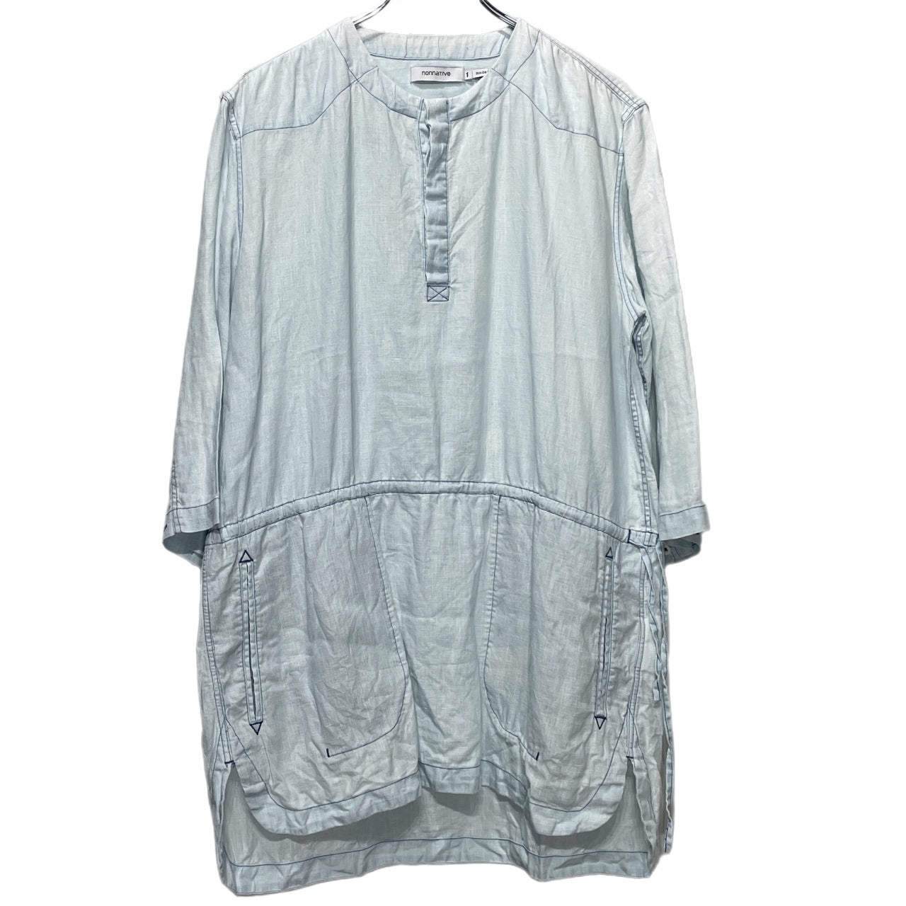 nonnative 16SS リネンバンドカラープルオーバーロングシャツ ブラウス トップス ノンネイティブ メンズ
