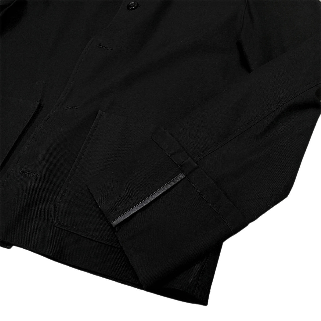 LOEWE FISHERMAN JACKET コットンギャバジン襟裏ラムレザーフィッシャーマンジャケット ブルゾン カバーオール アウター ロエベ メンズ