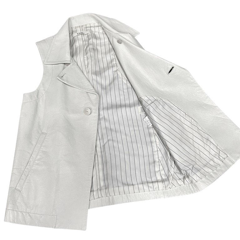 LIMI feu カウレザーベスト ノースリーブジャケット ライダース ブルゾン コート アウター Yohji Yamamoto リミフゥ ヨウジヤマモト レディース