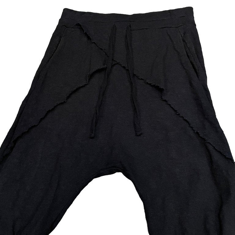 thom/krom コットンジャージーレイヤードカットオフサルエルイージーハーフパンツ ショーツ ボトムス 裾リブ ドローストリング