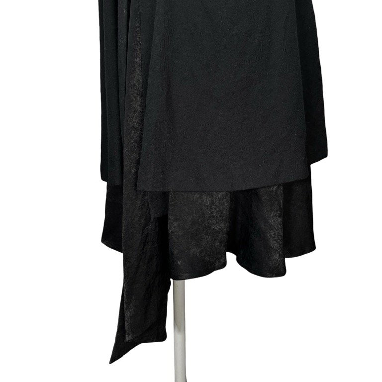 LIMI feu 17AW キュプラレイヤードウールフラノロングベスト ノースリーブ ワンピース ジャケット コート アウター Yohji Yamamoto Femme リミフゥ ヨウジヤマモト レディース