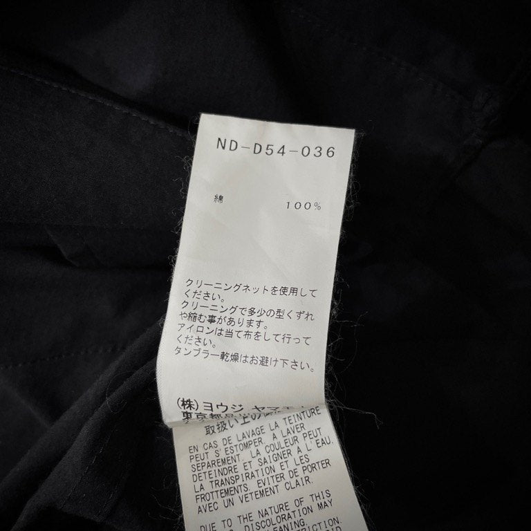 B Yohji Yamamoto 17SS コットンブロードラウンドカットヘムロングシャツワンピース ブラウス トップス ビー ヨウジヤマモト レディース メンズ ユニセックス