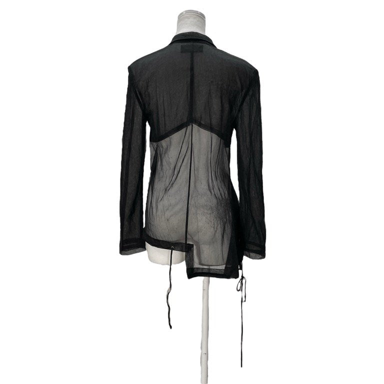 COMME des GARCONS シースルー裾ジップドローストリングテーラードジャケット Archive 90s メッシュ ブルゾン アウター コムデギャルソン レディース