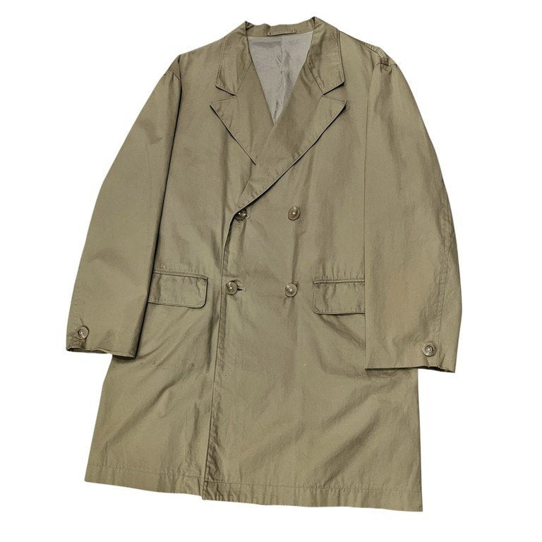 Y's for men コットンギャバジンダブルブレストバックベルトハーフコート ロングジャケット Archive 90s ブルゾン アウター Yohji Yamamoto Pour Homme ワイズフォーメン ヨウジヤマモトプールオム メンズ