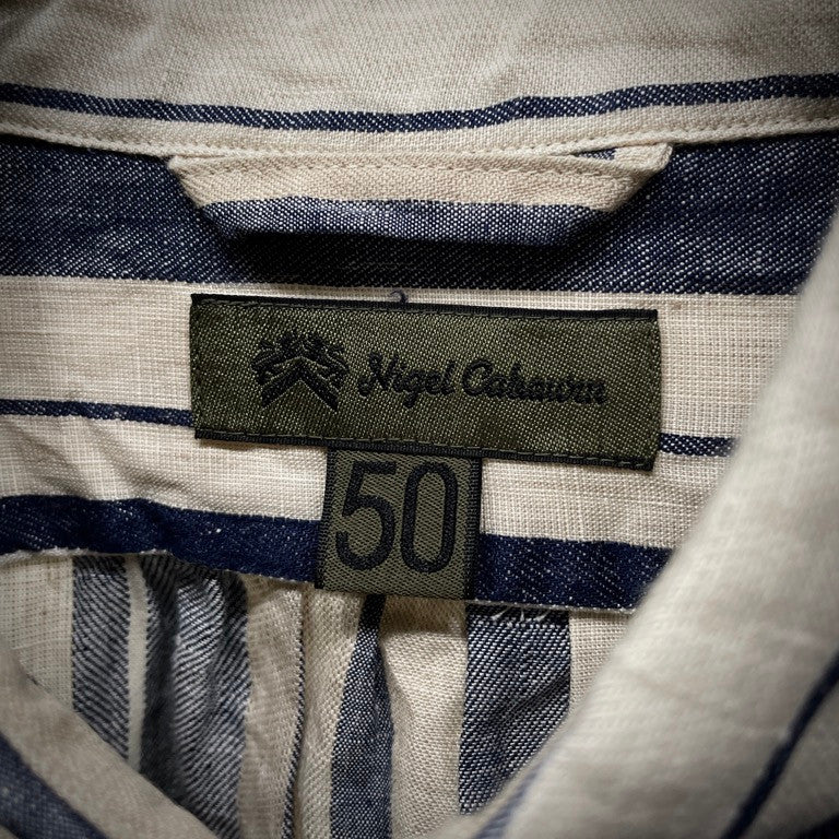 Nigel Cabourn 21SS LINEN STRIPE SLEEP SHIRT リネンストライプスリーピングシャツ パジャマシャツ ブラウス トップス ナイジェルケーボン メンズ
