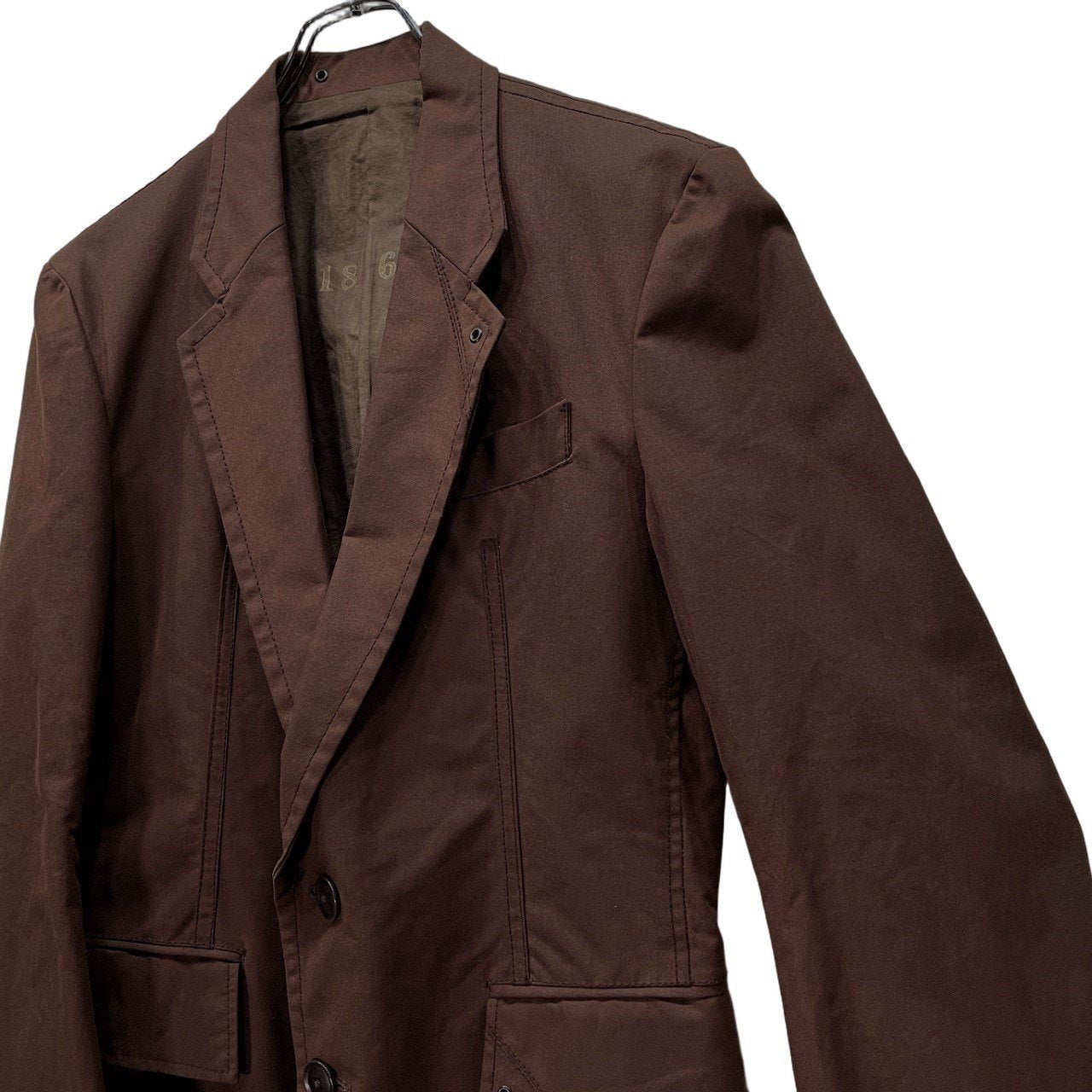 Y's for men オイルドコットンステンシルプリントライニング2Bテーラードジャケット ブレザー ブルゾン コート アウター Archive Yohji Yamamoto Pour Homme ヨウジヤマモトプールオム ワイズフォーメン メンズ