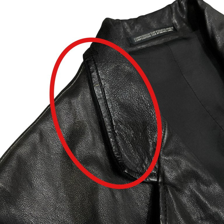 Yohji Yamamoto Pour Homme 15AW LOOK22 ラムレザーパッチワークウールフラノ2Bテーラードジャケット レア 希少 Archive 切替 切り替え 製品染め ブレザー ブルゾン コート アウター HY-J45-804 ヨウジヤマモトプールオム