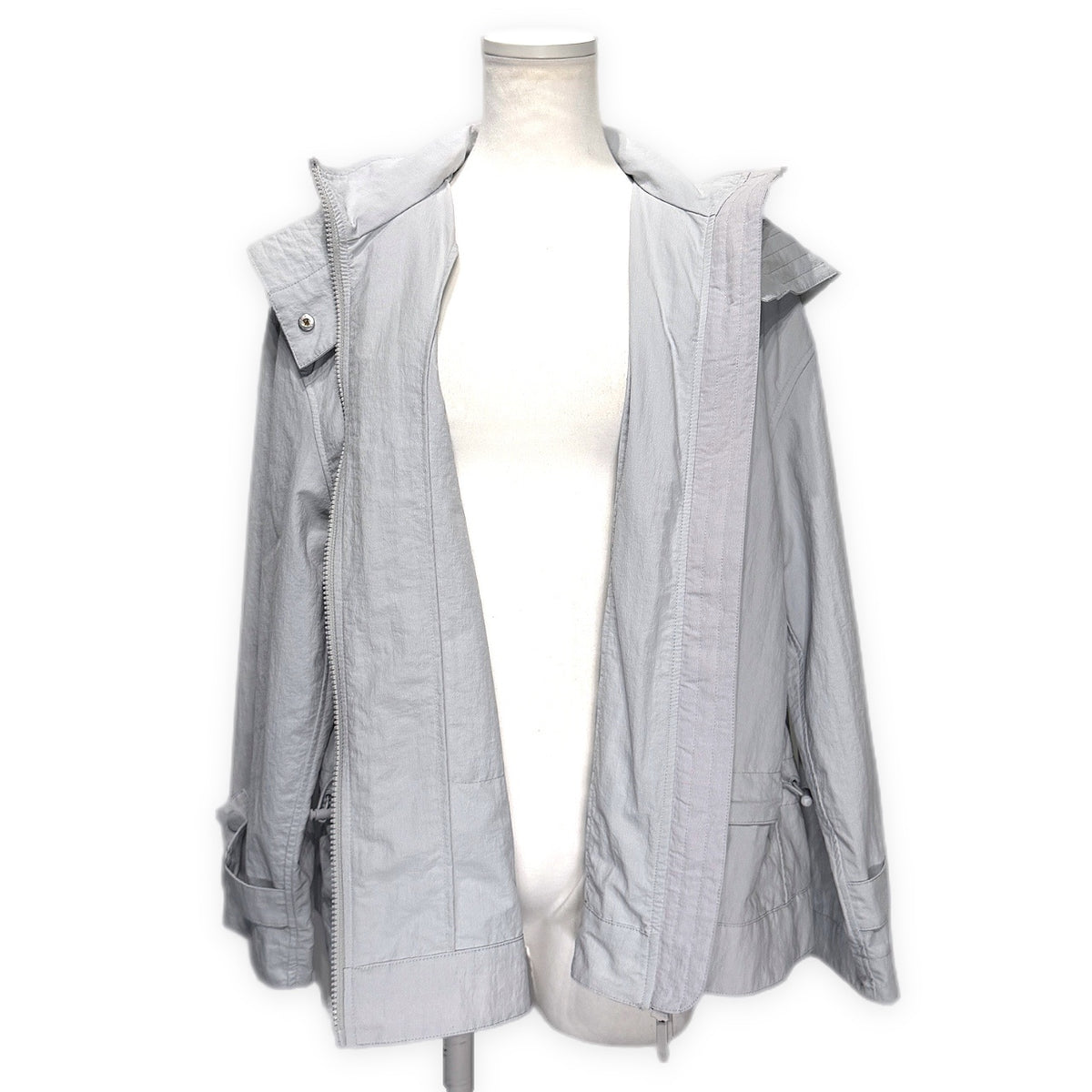 EMPORIO ARMANI 23SS ナイロンフード付きジップアップジャケット アウター パーカー ブルゾン アルマーニ レディース