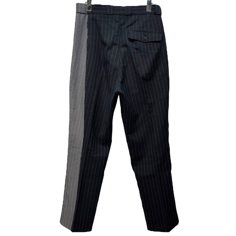 Yohji Yamamoto Pour Homme 96AW 脱色ストライプサスペンダーボタンパンツ 脱色期 ボトムス Archive 90s 名作 ブリーチ スラックス トラウザーズ ヨウジヤマモトプールオム メンズ