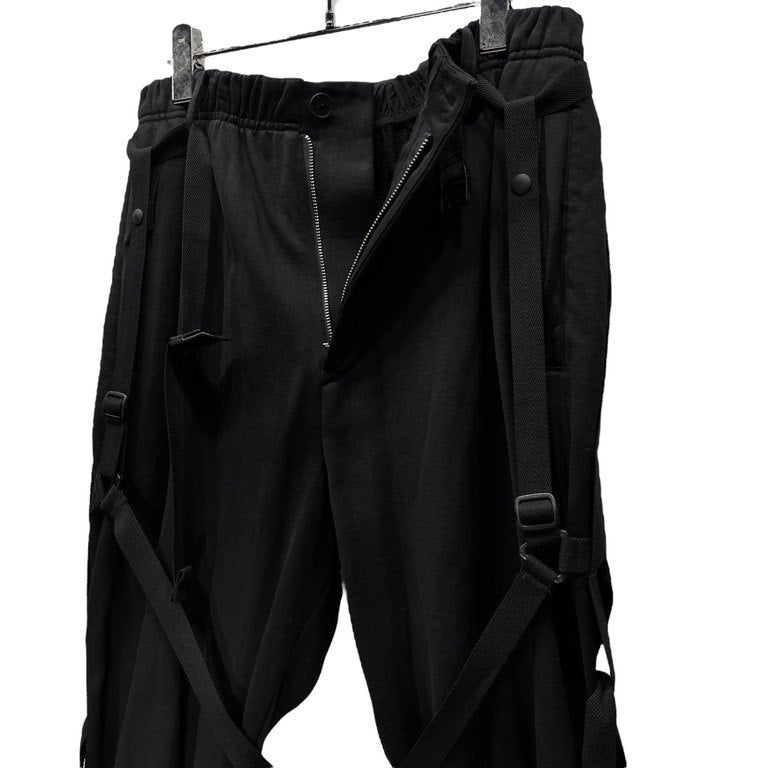 Y-3 19SS BONDAGE PARACHUTE PANTS コットンスウェットボンテージパラシュートパンツ 裾リブジップ ロゴ DY7169 Yohji Yamamoto Pour Homme adidas ヨウジヤマモトプールオム アディダス ワイスリー メンズ