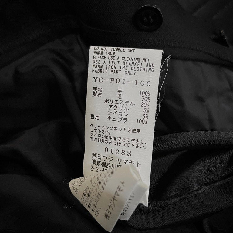 Y's 19AW ウールギャバジンカットアウトニット切替裁ち切りワイドパンツ カットオフ サスペンダーボタン ボトムス Yohji Yamamoto ワイズ ヨウジヤマモト レディース メンズ ユニセックス