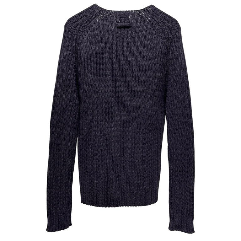 Jean Paul GAULTIER CLASSIQUE 96AW ウールリブ編みノーカラージップアップニットカーディガン Archive 90s JPG トップス ジャンポールゴルチエ ゴルチェ メンズ